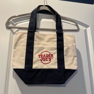 NWT! Trader Joes Mini Canvas Tote Bag Navy